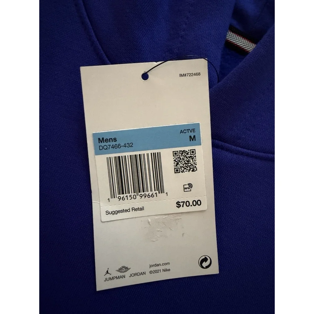 Jordan Brooklyn Fleece Pullover Hoodie Purple/blue Color Size Medium